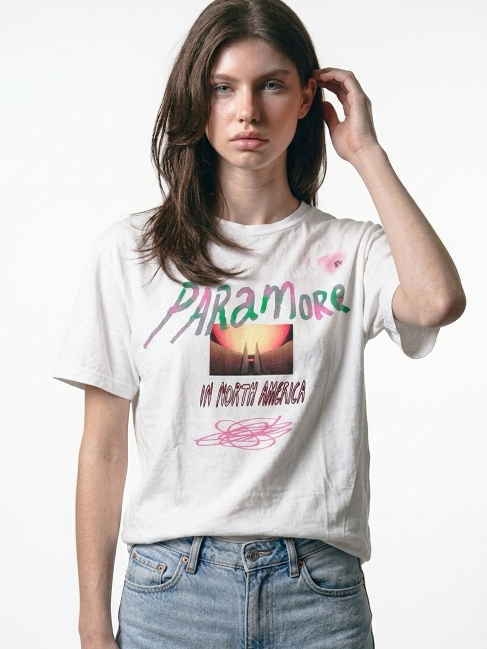 PARAMORE | North American Tour White Graphic Band T-Shirt Unisex Size Large